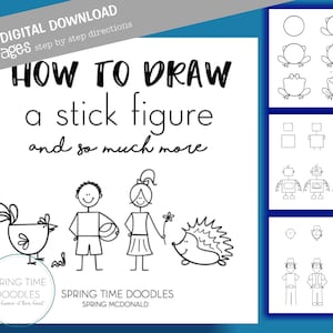 How To Draw a Stick Figure and so much more DOODLE BOOK Digital download PDF