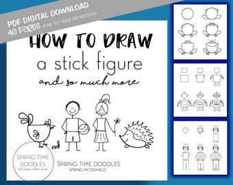 How To Draw a Stick Figure and so much more DOODLE BOOK Digital download PDF