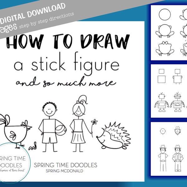 How To Draw a Stick Figure and so much more DOODLE BOOK Digital download PDF