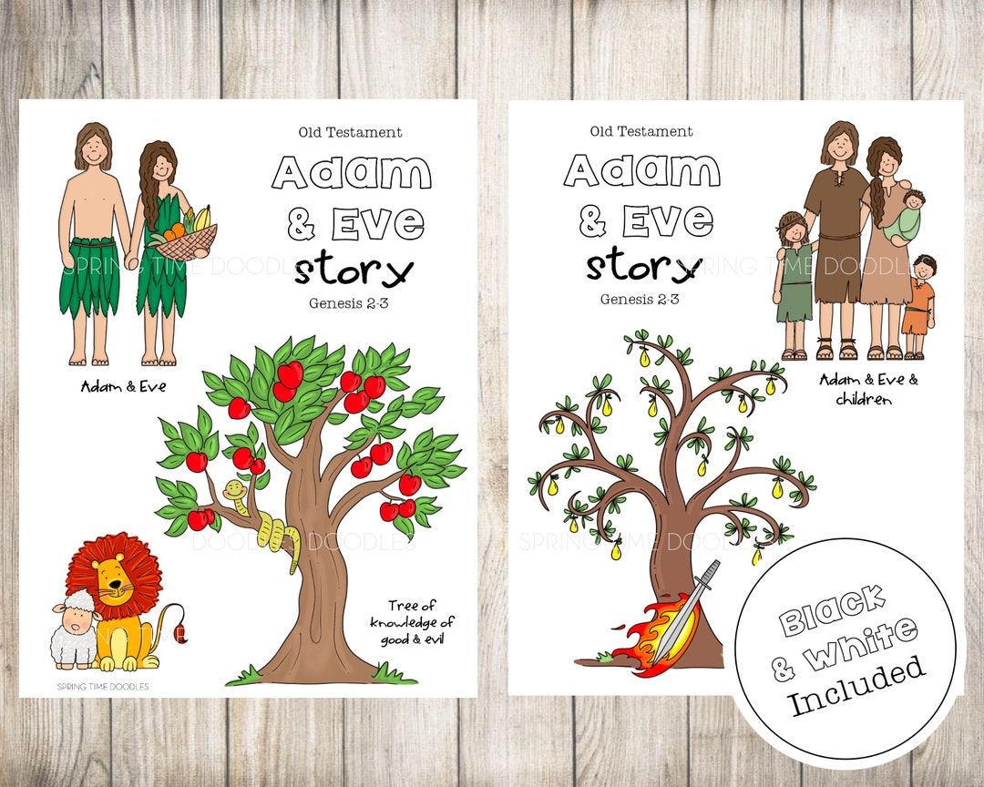 Adam & Eve Coloring Pages Paper Puppets Felt Stories Come