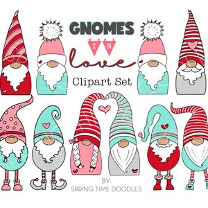 Gnome digital clipart Valentine&#39;s Day