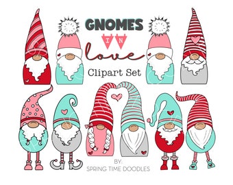 Gnome digital clipart Valentine's Day