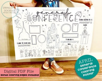 LDS General Conference Coloring Poster: April Church Activity (PDF)