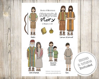 Nephi scripture Story printable, clipart, puppets, felt board - Instant Download