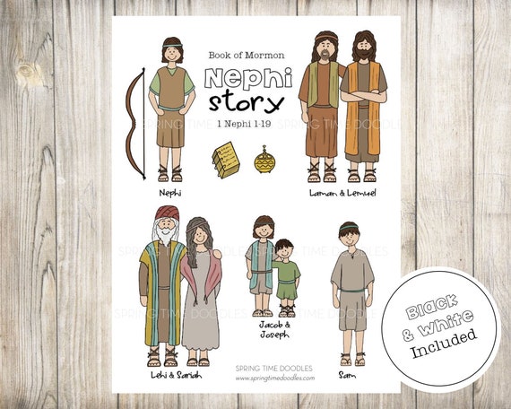 Nephi Scripture Nephi scripture Story printable clipart puppets felt board | Etsy