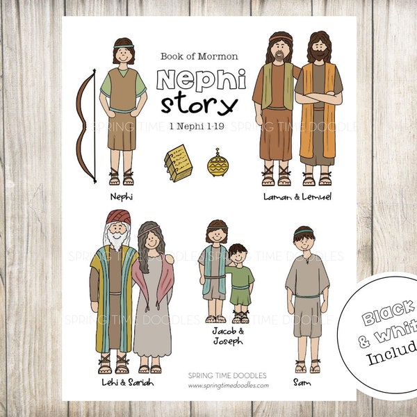 Nephi scripture Story printable, clipart, puppets, felt board - Instant Download