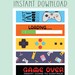 Kawaii Gamer Bookmarks Kids Bookmark Bundle Printable Book Marker Place ...
