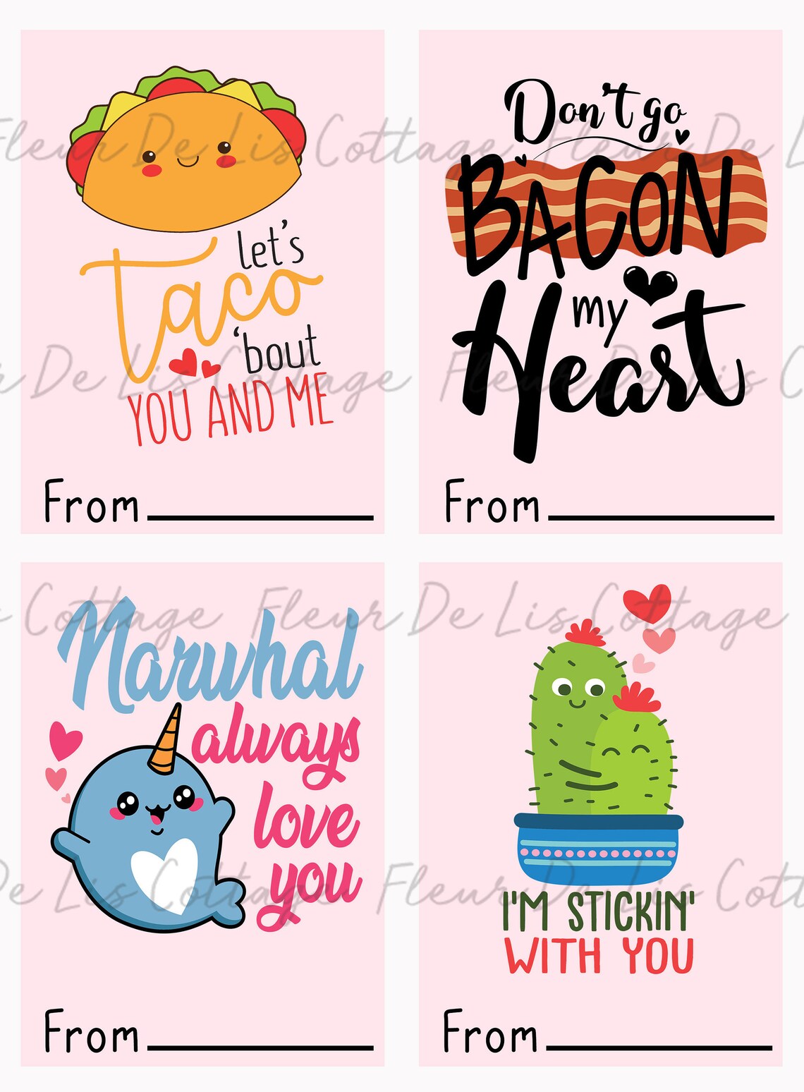 Funny Puns Valentine Printable School Valentine Card Set - Etsy