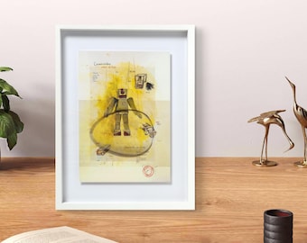 Koen Vanmechelen - originele kleurenlitho, uitgebracht in 2024 - 'Cosmogolem, Giant of Hope' - ingelijst kunstdruk - nieuw in verpakking