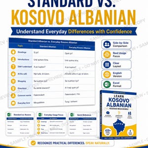 Kosovo Albanian 365-Day Learning Bundle: PDF, Flashcards, Phrasebook & Tracker