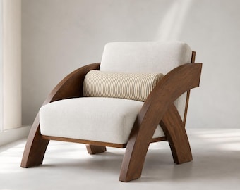 Curved X-Frame Lounge Chair PDF, Modern Woodworking Project, DIY Accent Furniture Build, Digital Download