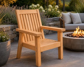 DIY Outdoor Wood Chair Plans | Garden Lounge Chair PDF | Patio Furniture Build Guide