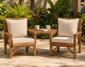 DIY Double Chair Bench Plans PDF | Outdoor Patio Loveseat Table | Cedar Woodworking Plans