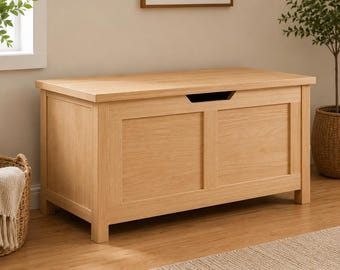 Banc de rangement moderne en bois | Guide PDF d'ameublement | Coffre à monter soi-même avec couvercle | Téléchargement instantané