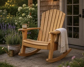 Schommelstoel Adirondack DIY-plannen | Houten wipstoeltje voor buiten | Volledige houtbewerking pdf | Digitale download