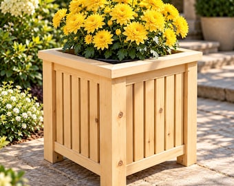 DIY Outdoor Planter Box Plans PDF, Square Wooden Garden Planter, Beginner Woodworking Digital Download