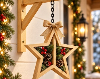 DIY Wooden Christmas Star Woodworking Plans PDF | Rustic Wall Hanging Build Plan | Digital Download
