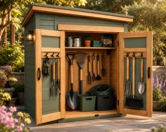 Outdoor Garden Storage Shed PDF | DIY Wooden Tool Shed Blueprint | Backyard Organizer Woodworking Plans