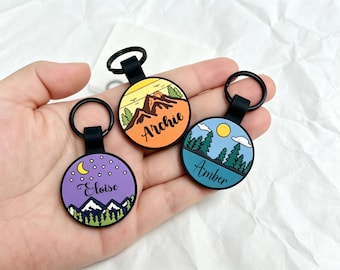 Silent Silicone Pet Tag, Nature-Inspired Artwork Silent Dog Tags, Personalized Dogs ID