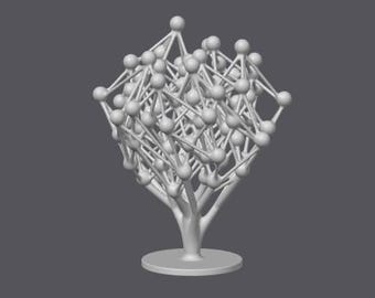 Escultura de Árvore com Rede Neural | Arte Tecnológica Impressa em 3D | Decoração de Mesa para Quem Ama IA e Ciência | Presente Moderno para Geeks