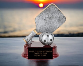 Pickleball Resin Sculpture- Pickle Ball, Pickleball, Award, Plaque, Trophy, Prize, Paddle