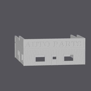 Model Railroad Auto Parts Store Building N Scale (no assembly)
