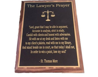 Lawyer Prayer Plaque- (Lawyer Plaque, Lawyer Gift, Attorney Prayer, Attorney Gift, Prayer Plaque, Profession Prayer, Plaque, Wall Plaque)