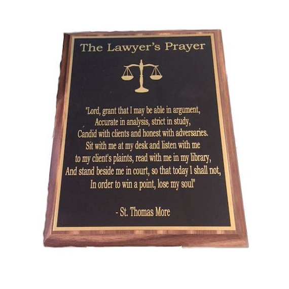 Lawyer Prayer Plaque lawyer Plaque Lawyer Gift Attorney Etsy