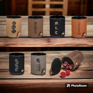 Leatherette Dice Cup with 5 Dice
