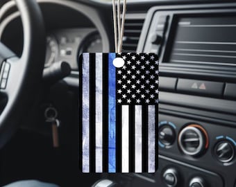 Blue Line Flag Air Freshener- Car Air Freshener, Vehicle Air Freshener, Custom Air Freshener