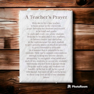 Teacher Prayer Plaque- (Educator, School, Teaching)