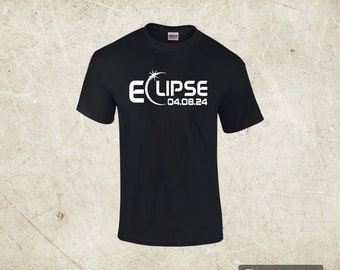 Solar Eclipse 2024 (Design 4) T-Shirt- Solar, Eclipse, Moon, Sun. 2024, Full Moon, Half Moon