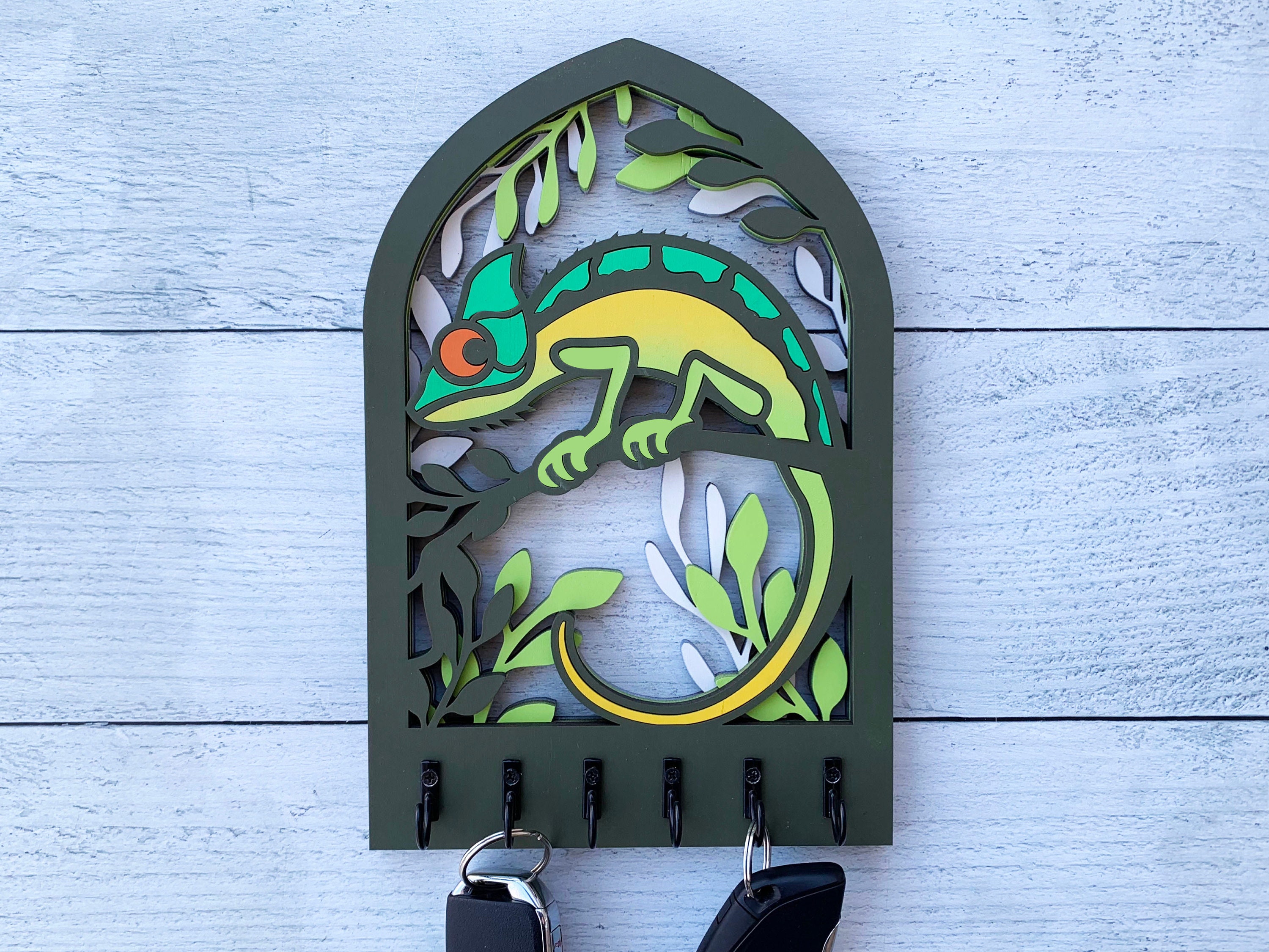 小物 LIZARD EMBOSS LEATHER KEY HOLDER Lizard Leather Keychain