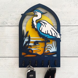 Heron Key Hanger Wall Plaque | Wall Key Holder | Housewarming Gift ...