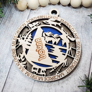 Yukon Provincial Wooden Ornament- (Canada, Canadian, Province, Provincial)