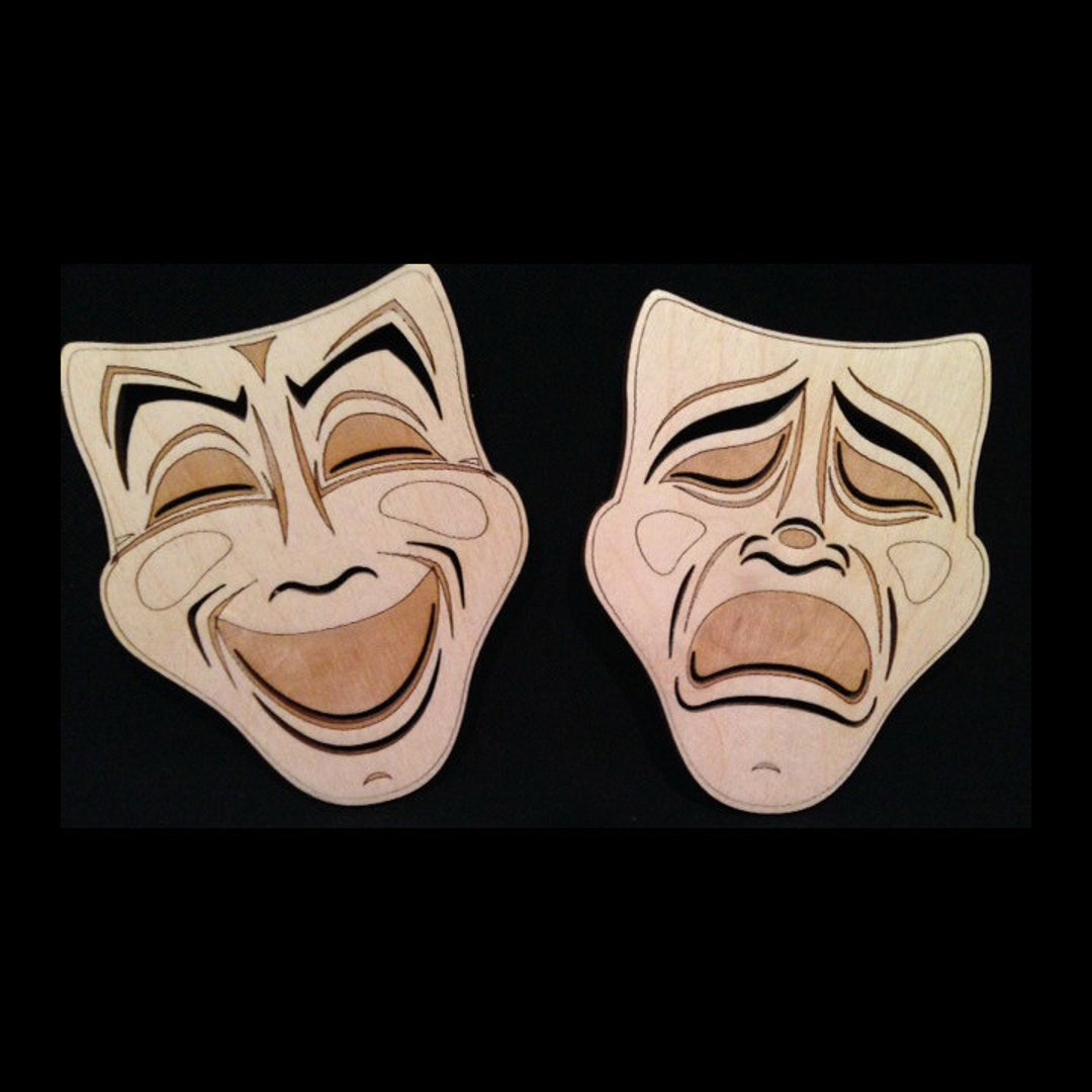 Drama Masks theater Masks, Comedy Masks, Drama, Theater, Masks, Wooden Mask, Wooden Drama Mask