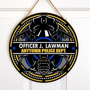 Personalized Police Officer Wooden Sign- Law Enforcement, Cop, Police, Trooper, Sheriff, LEO, Law, Officer