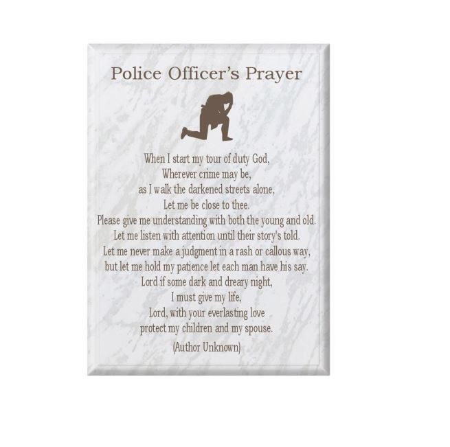 Policeman's Prayer, Personalized Picture Sunset Horizon Landscape, 10x10 6594, Brown