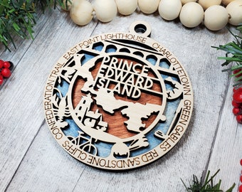 Prince Edward Island Provincial Wooden Ornament- (Canada, Canadian, Province, Provincial)