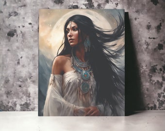 Acrylic Full Color Print- Native American Woman