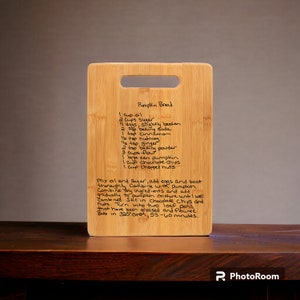 Aangepaste handgeschreven recept snijplank - aangepaste snijplank, gegraveerde snijplank, Moederdag, bamboe, aangepast handgeschreven recept
