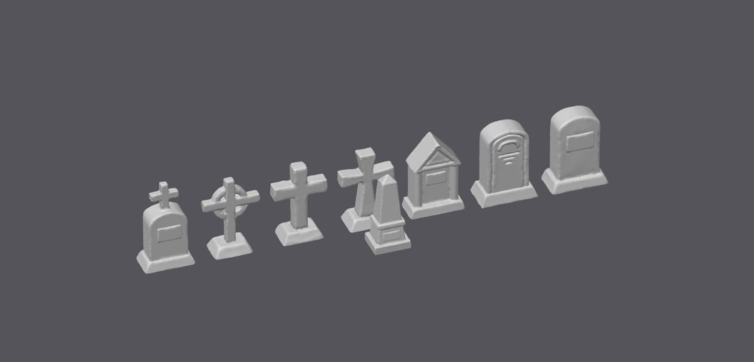 HO & N Scale Model Railroad Tombstone Set #2 (8 Pieces) – Miniature ...