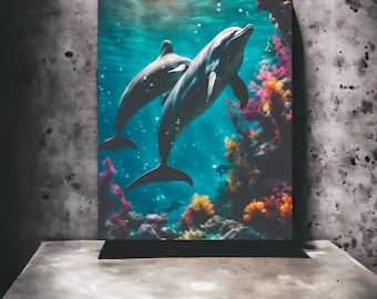 Acrylic Full Color Print- Dolphins in the Sea