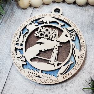 Nova Scotia Canada Provincial Wooden Ornament- (Canada, Canadian, Province, Provincial)