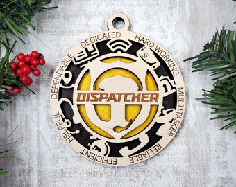 Dispatcher Wooden First Responder Ornament- (Police, Fire, EMS, Law Enforcement, FBI, Medical, Firefighter, Cop, Dispatcher)