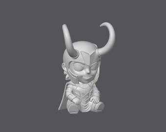 Miniatura Chibi de Trapaceiro Nórdico | Impressão 3D em Miniatura de Fantasia