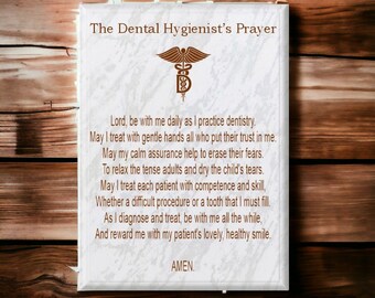 Dental Hygienist Prayer Plaque- (Dental, Dentist)