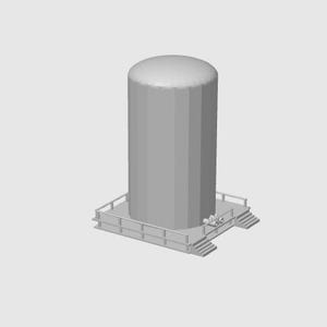 Model Railroad Industrial Tank N Scale (no assembly)
