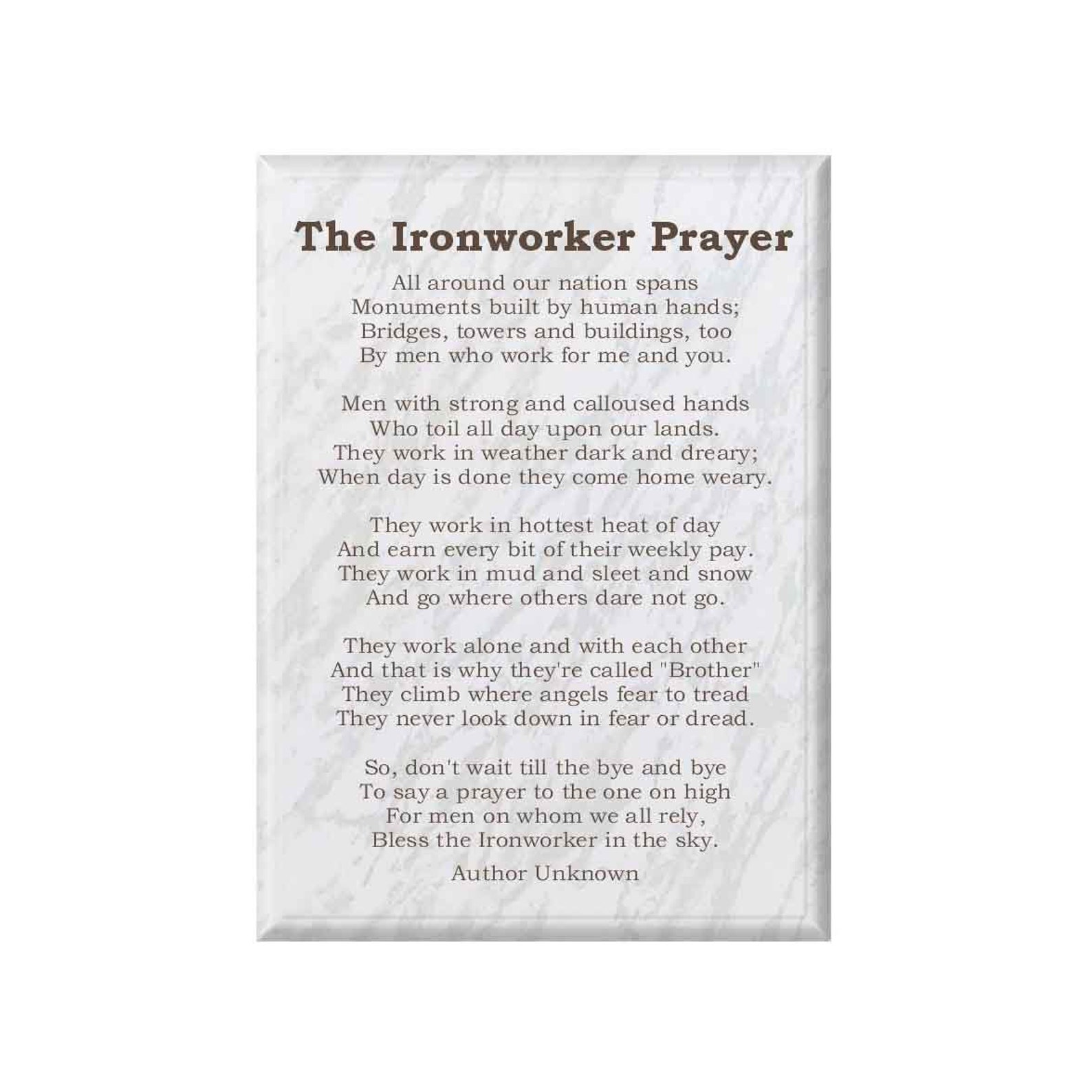 Iron Worker Prayer Plaque Etsy