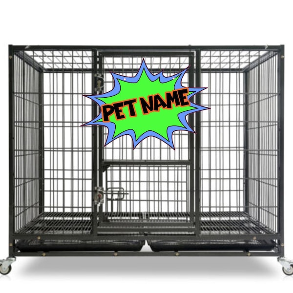 Custom Full Color Acrylic Crate Tag personalized with your pet's name- Dog Tag, Kennel Tag, Pet Tag, Name tag, Name Plate (FREE SHIP)